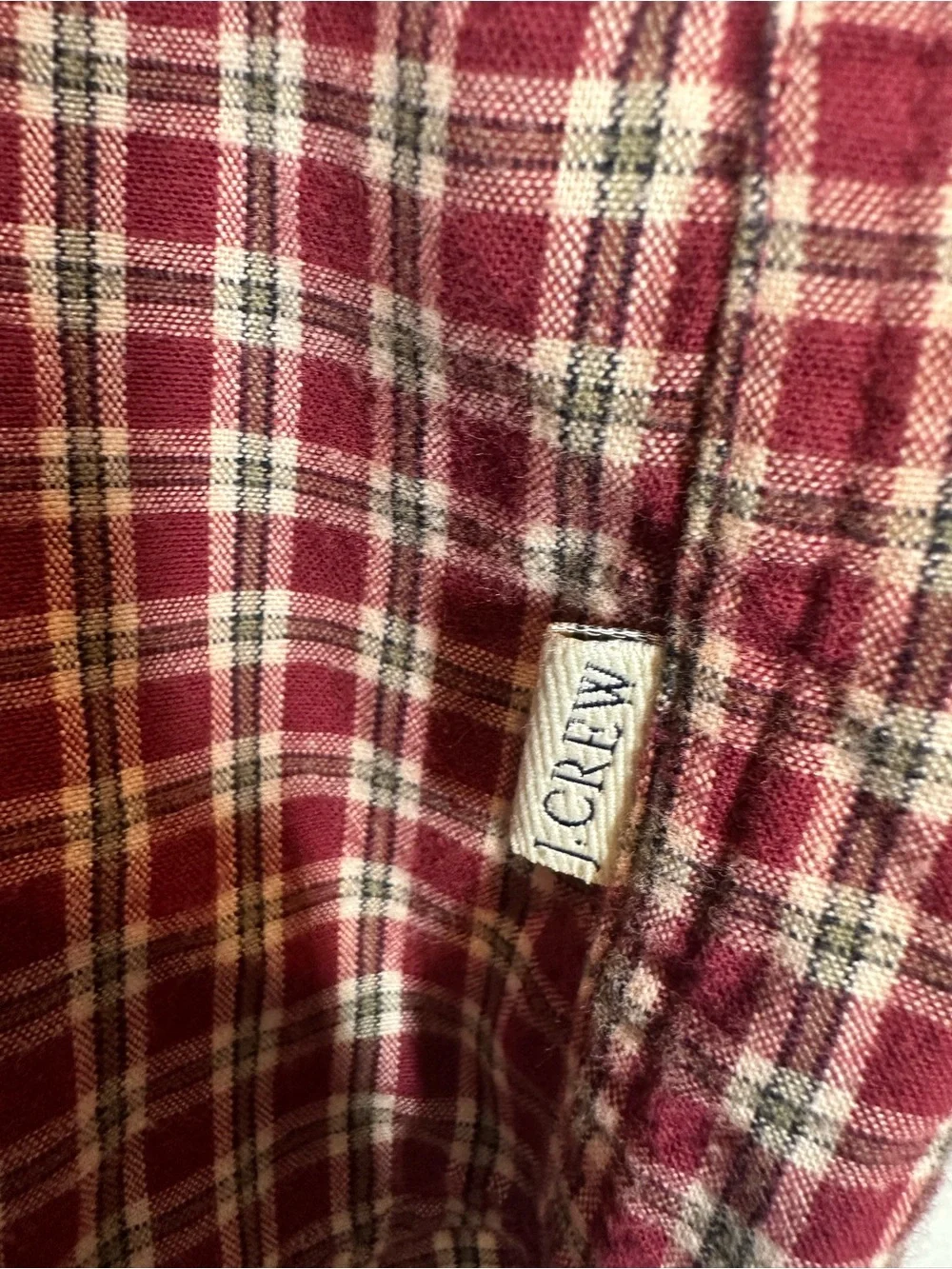 J.CREW Men's Small Red Plaid Cotton Button Down Shirt